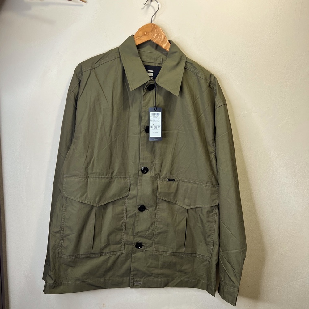 G-STAR Men’s Worker Utility Oversized Casual Olive Green Shirt Size M